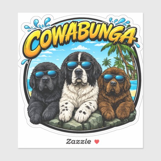 Sticker Cowabunga Newfies (Feuille)