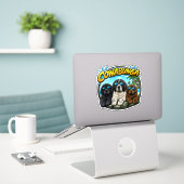 Sticker Cowabunga Newfies (Ordinateur portable sur le bureau)