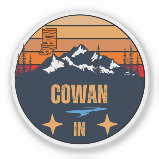 Sticker Cowan, Indiana (Devant)