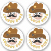 Sticker Cowboy Boba- Pack de 4 (Devant)