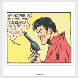 Sticker Cowboy Cool de l'Ère Dorée • Art Pop Western Hors-