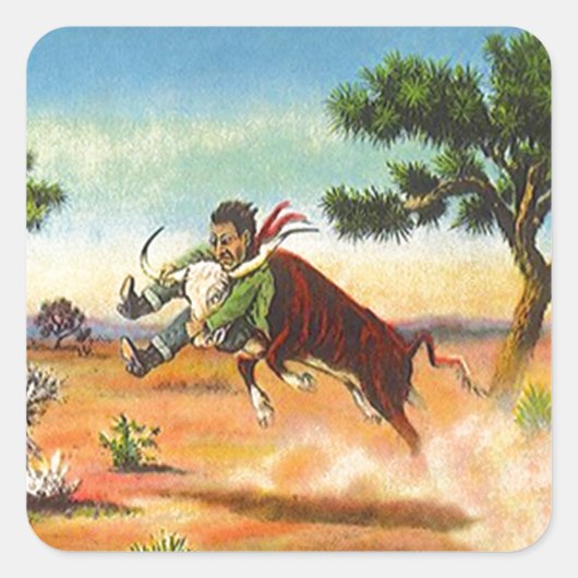 Sticker  Cowboy Steer Wrangler Rodeo Sport (Voorkant)