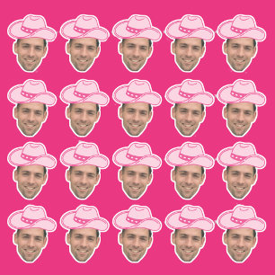 Sticker Cowgirl disco rose personnalisable visage du marié