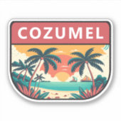 Sticker Cozumel Mexico Retro Emblem (Devant)