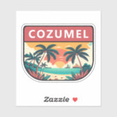 Sticker Cozumel Mexico Retro Emblem (Feuille)