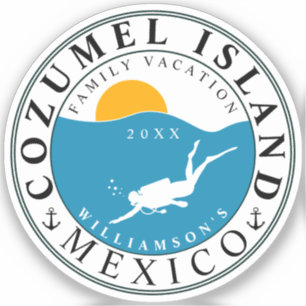 Sticker Cozumel Mexique Plongée Voyage Vacances Souvenir