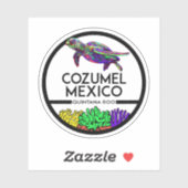 Sticker Cozumel Mexique Tortue tropicale (Feuille)