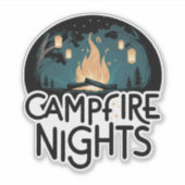 Sticker Cozy Campfire Nights Rustic Outdoor Adventure (Devant)