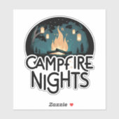 Sticker Cozy Campfire Nights Rustic Outdoor Adventure (Feuille)