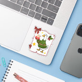 Sticker Cozy Christmas Goose Holiday Design (Ordinateur portable avec iPhone)