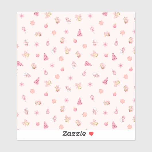 Sticker Cozy Pink Christmas Pattern (Feuille)