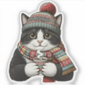 Sticker Cozy Winter Cat Cocoa (Devant)