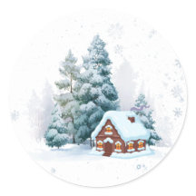 Sticker Cozy Winter Cottage