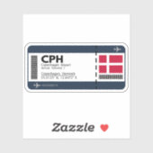 Sticker CPH Copenhagen Airport Boararding Pass - Voyage (Feuille)