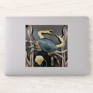 Sticker Crabe Bleu Art Métal