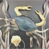 Sticker Crabe Bleu Art Métal (Devant)