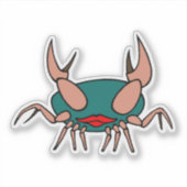 Sticker Crabe bleu-vert avec des lèvres (Devant)
