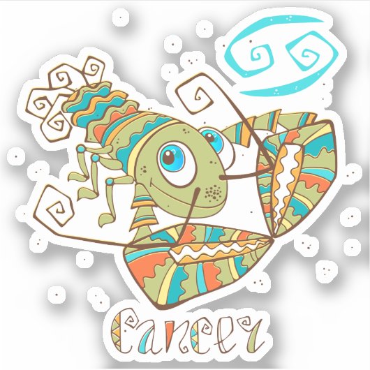 Sticker Crabe cancéreuse mignonne (Devant)