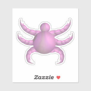 Sticker Crabe cyber pastel rose