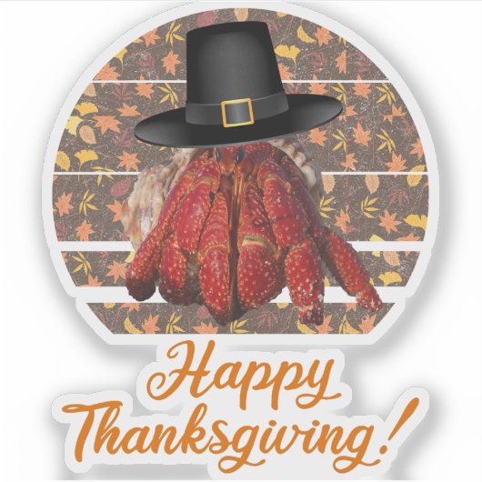 Sticker Crabe ermite de Thanksgiving (Devant)
