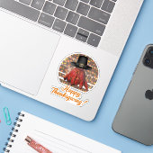 Sticker Crabe ermite de Thanksgiving (Ordinateur portable avec iPhone)