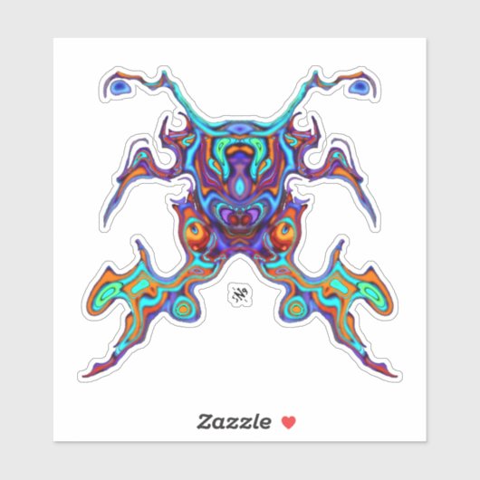 Sticker Crabe guerrier masqué alien insectoid v1 (Feuille)