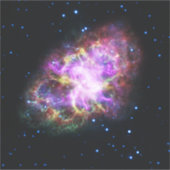 Sticker Crabe Nebula Supernova Remnant Hubble Composite (Devant)