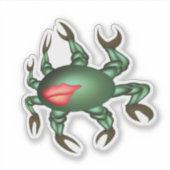 Sticker Crabe vert souriant (Devant)