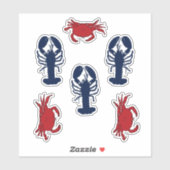 Sticker Crabes et homards Crustacés en forme de crustacés (Feuille)