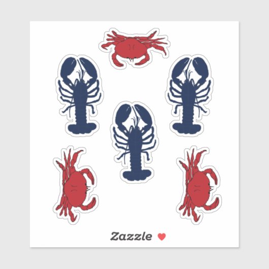 Sticker Crabes et homards Crustacés en forme de crustacés (Feuille)