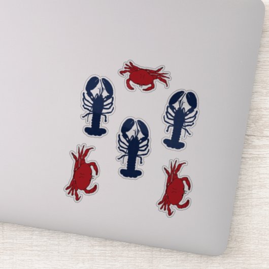 Sticker Crabes et homards Crustacés en forme de crustacés (Détail)