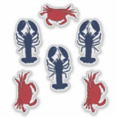 Sticker Crabes et homards Crustacés en forme de crustacés (Devant)