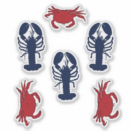 Sticker Crabes et homards Crustacés en forme de crustacés (Devant)