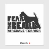 Sticker Craindre la barbe Decal pour Airedale Terrier Aver (Feuille)