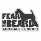 Sticker Craindre la barbe Decal pour Airedale Terrier Aver (Devant)