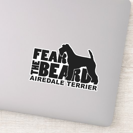 Sticker Craindre la barbe Decal pour Airedale Terrier Aver (Détail)
