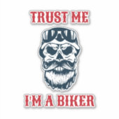 Sticker Crâne à la barbe | Motorcycle | Faites-moi confian (Devant)