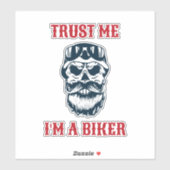 Sticker Crâne à la barbe | Motorcycle | Faites-moi confian (Feuille)