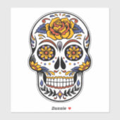 Sticker Crâne à sucre (Feuille)