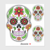 Sticker Crâne à sucre (Feuille)