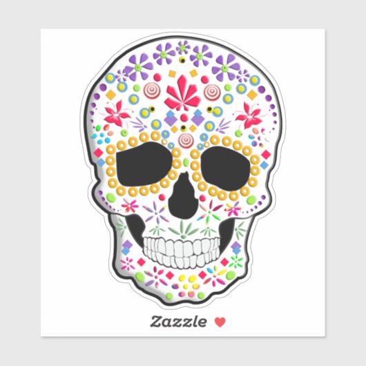 Sticker Crâne à sucre (Feuille)