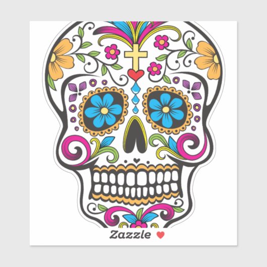 Sticker Crâne à sucre (Feuille)