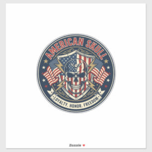 Sticker Crâne Américain Patriotique Crâne Patriotique Dur