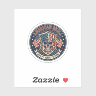 Sticker Crâne Américain Patriotique Crâne Patriotique Dur