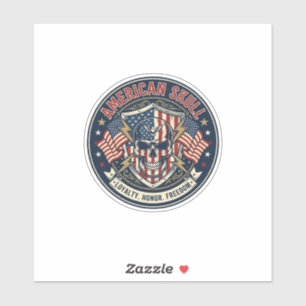 Sticker Crâne Américain Patriotique Crâne Patriotique Toug