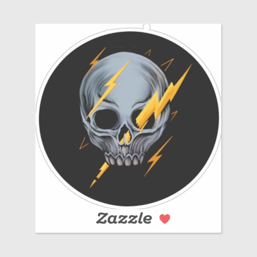 Sticker Crâne avec boulons d'éclair (Feuille)