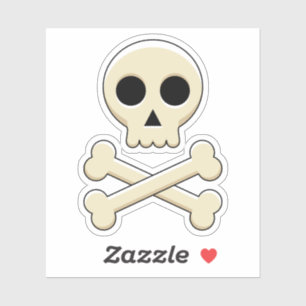 Sticker Crâne avec os