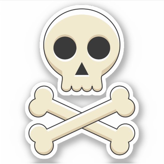 Sticker Crâne avec os (Devant)