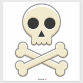 Sticker Crâne avec os (Feuille)