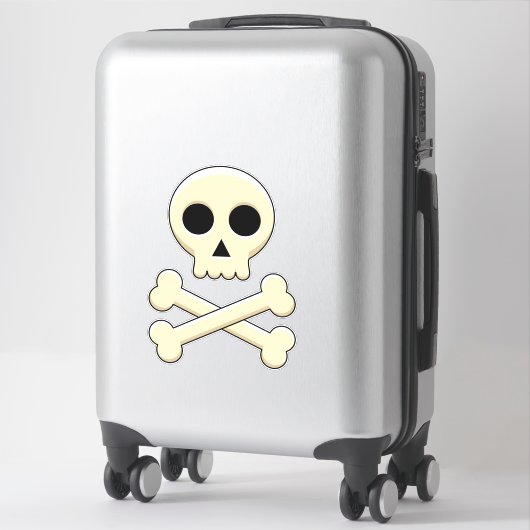 Sticker Crâne avec os (Sur valise)